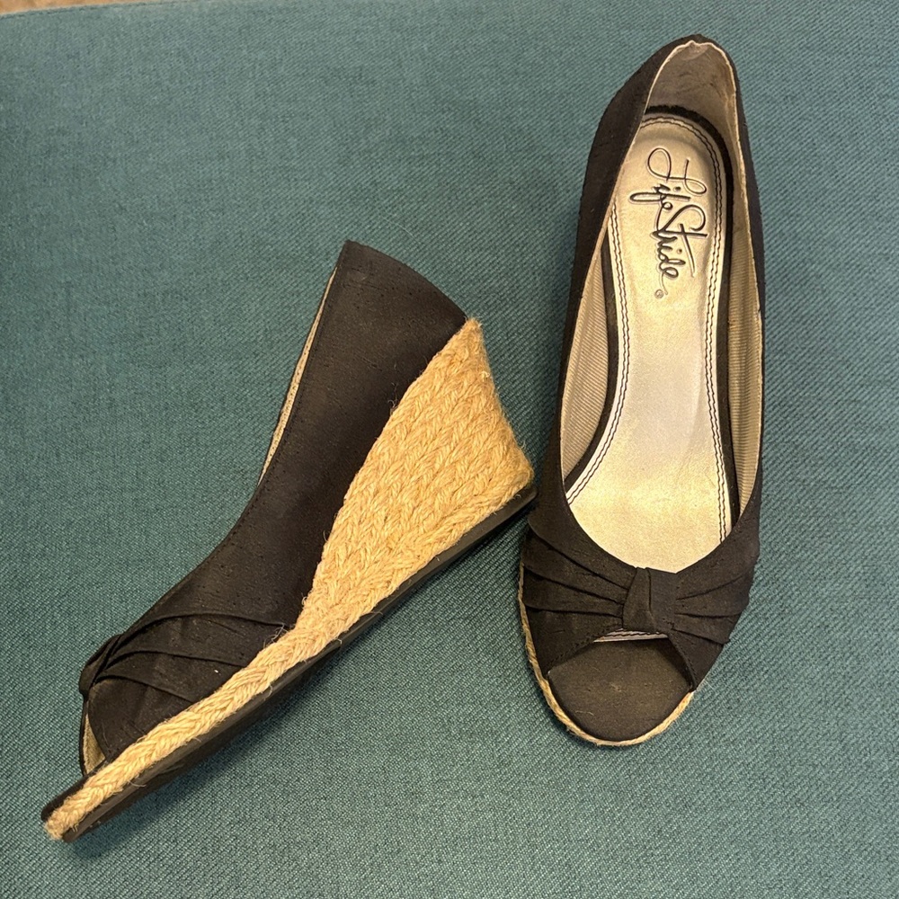 Black Wedge Espadrilles
